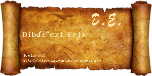 Dibáczi Erik névjegykártya